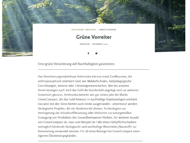 Versicherung und Nachhaltigkeit - geht da?